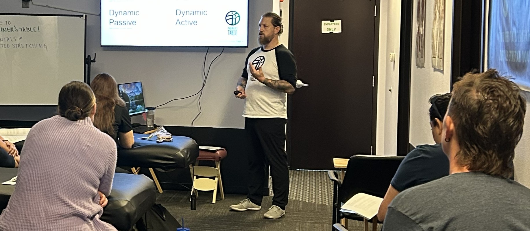 Patrick Mammay demonstrating hands-on work during a continuing education class
